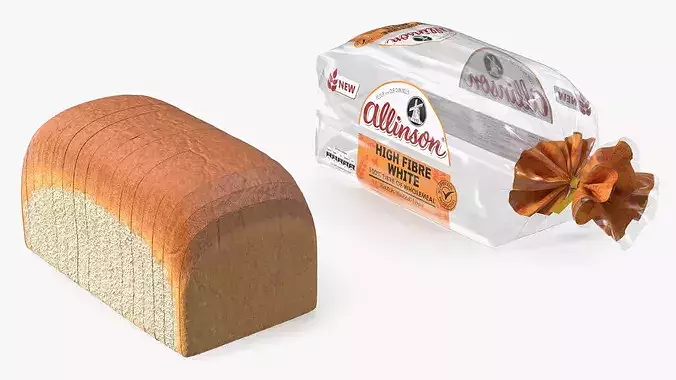 Allinson White Loaf High Fibre Sliced 3D model 6