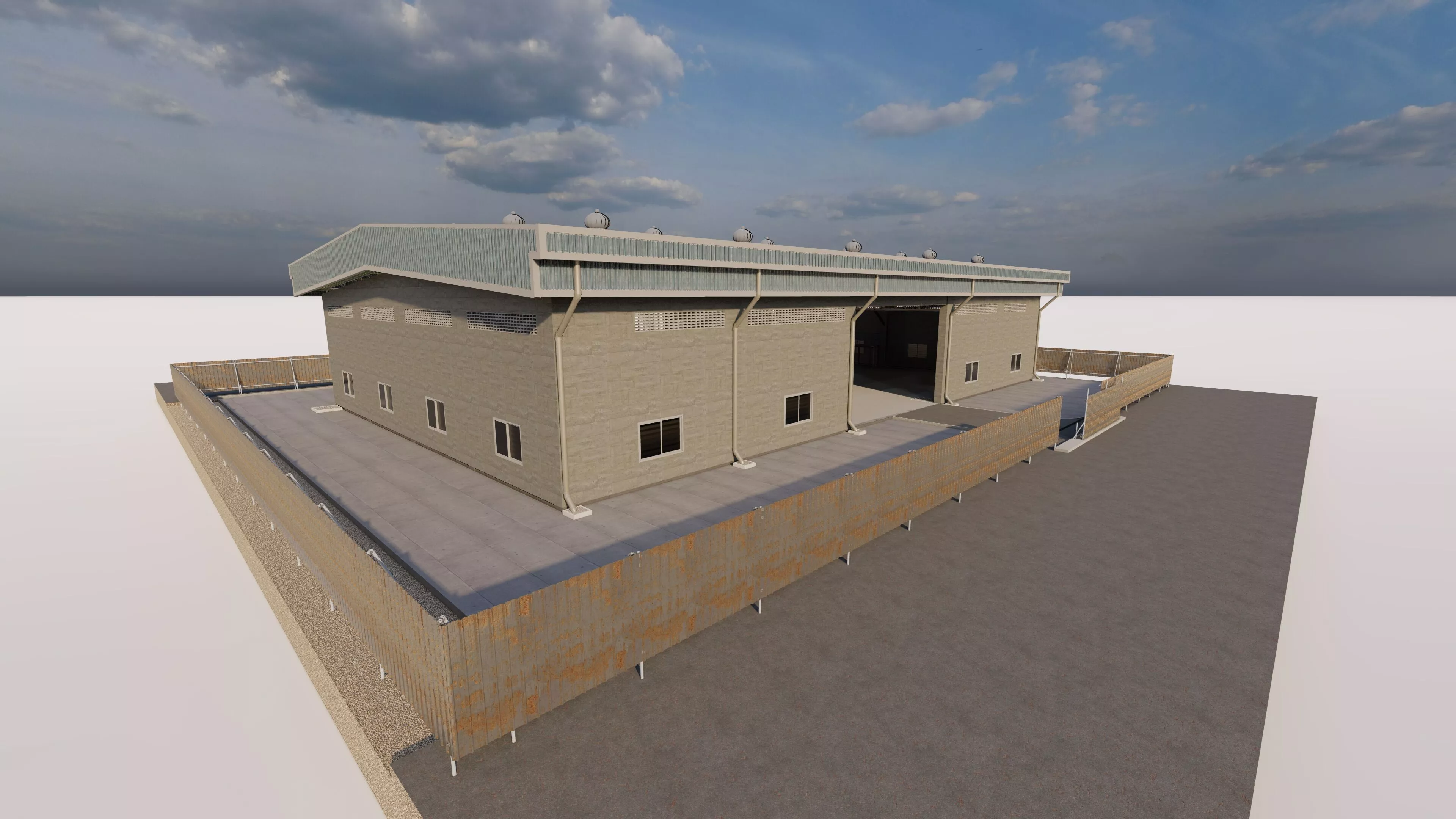 Warehouse Building -Metal Warehouse 3D model
