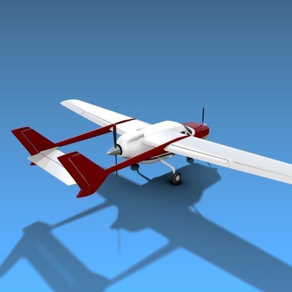 Cessna Skymaster propeller aircraft 3D model_5