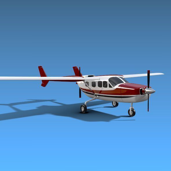 Cessna Skymaster propeller aircraft 3D model_3