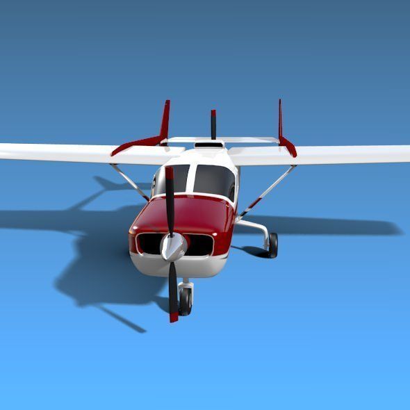 Cessna Skymaster propeller aircraft 3D model_1