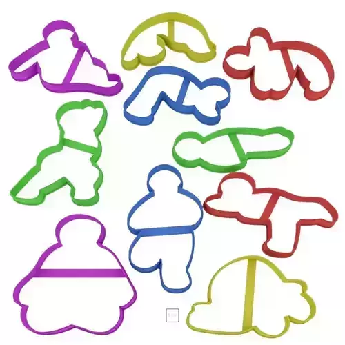 Set Yoga Men cookie cutter for professional