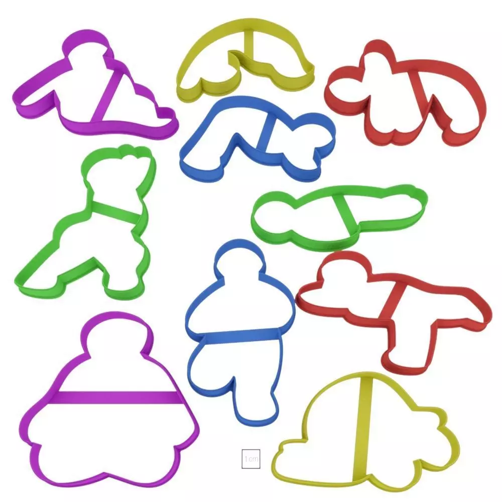 Set Yoga Men cookie cutter for professional Free 3D print model