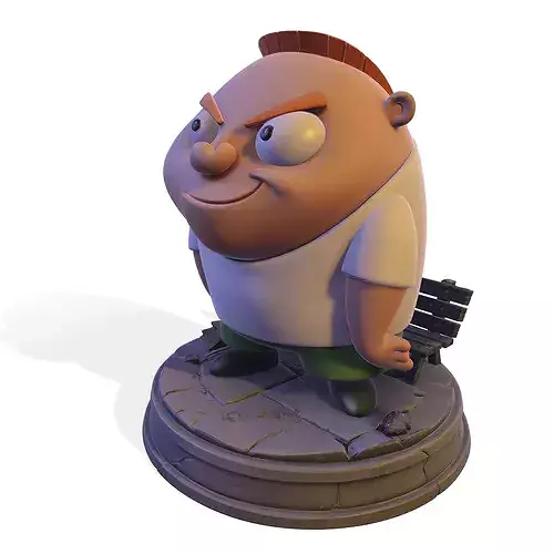 Mischievous Cartoon Boy Animated Series Neighbor Statue PBR