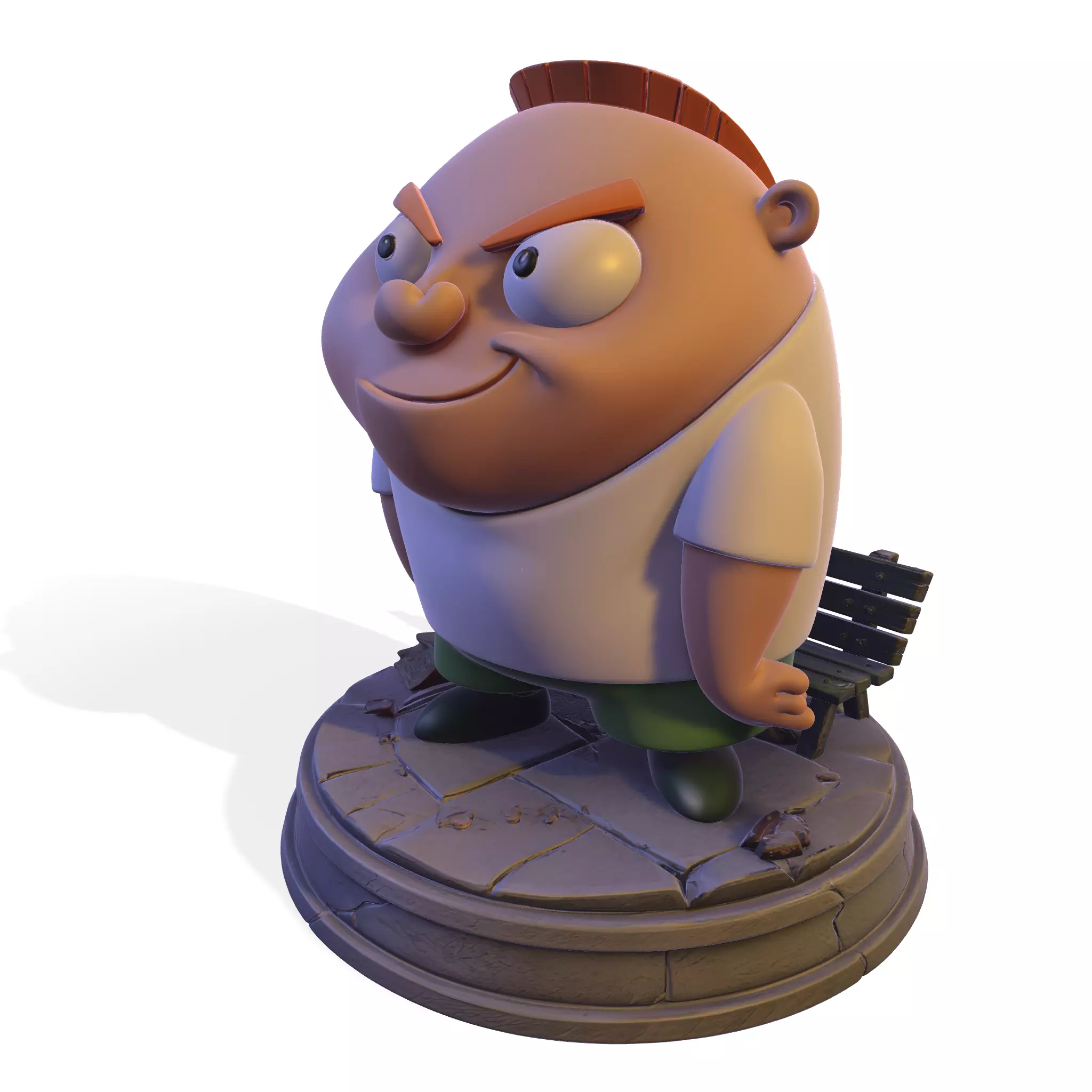 Mischievous Cartoon Boy Animated Series Neighbor Statue PBR 3D print model