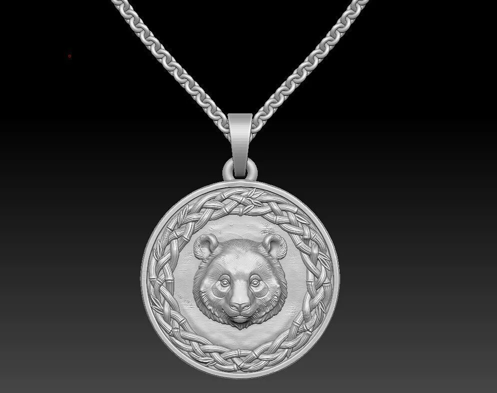 3D Model Cute Panda Pendant Jewelry CAD STL File for Casting 3D print model