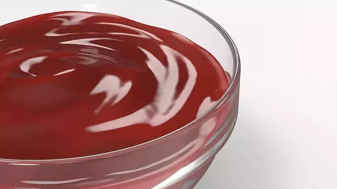 Ketchup Sauce Dipping Cup 3D model 5