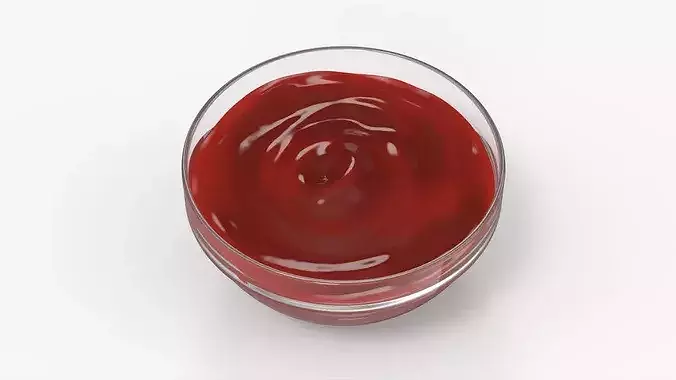 Ketchup Sauce Dipping Cup 3D model 4