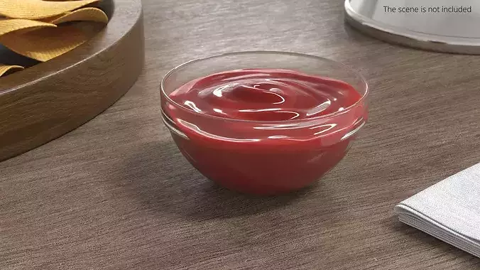Ketchup Sauce Dipping Cup 3D model 3