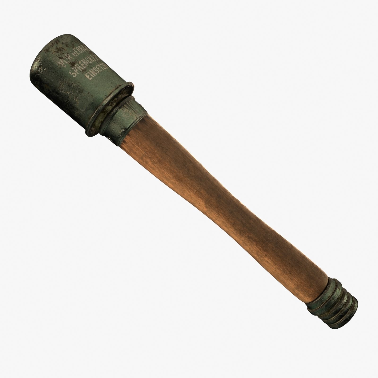 M24 Stielhandgranate Stick Grenade - RC low-poly  Low-poly 3D model_2