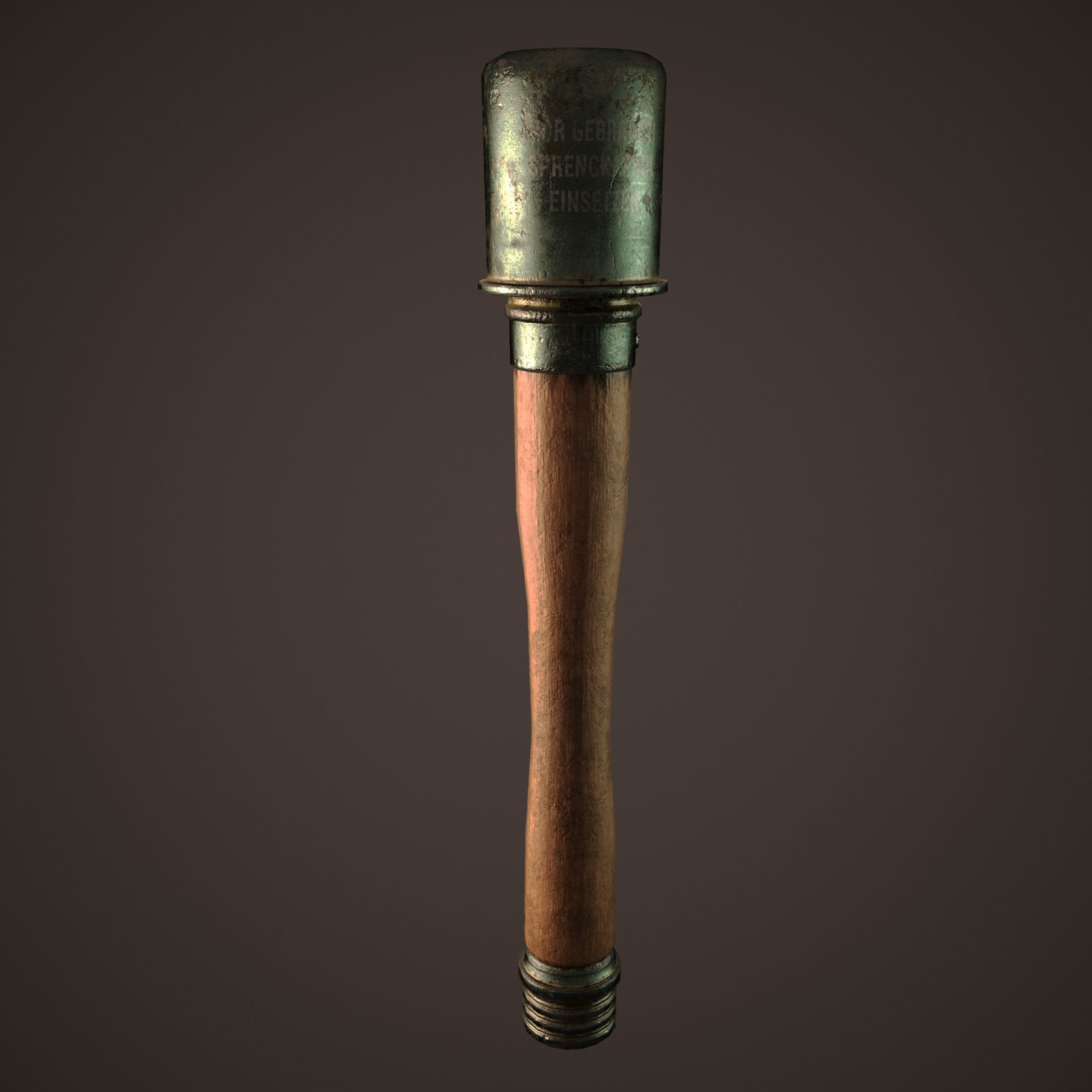 M24 Stielhandgranate Stick Grenade - RC low-poly  Low-poly 3D model_3
