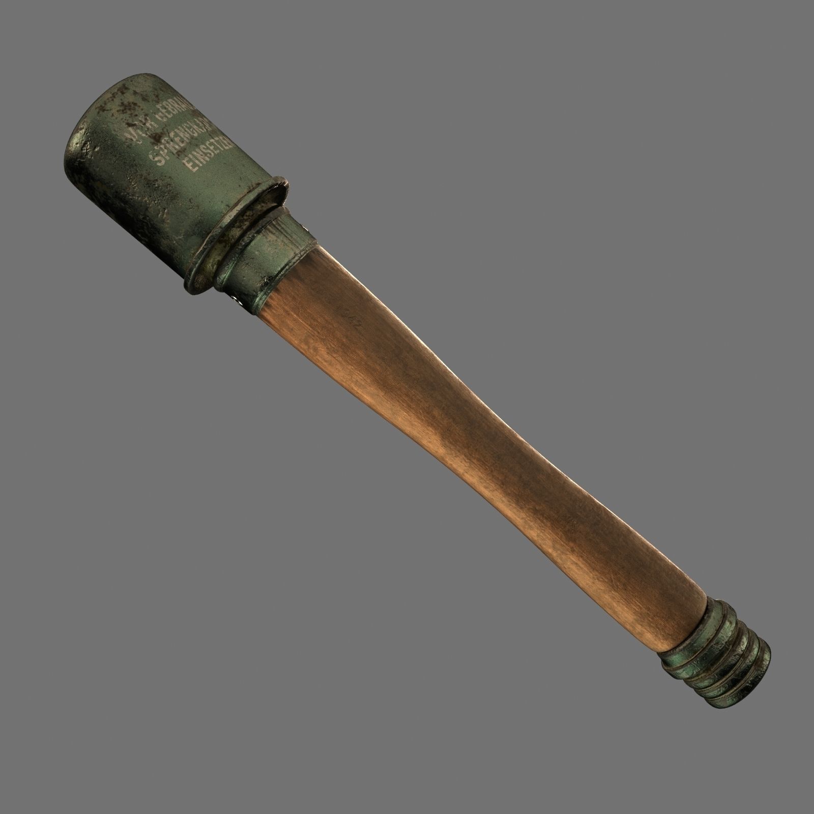 M24 Stielhandgranate Stick Grenade - RC low-poly  Low-poly 3D model_4