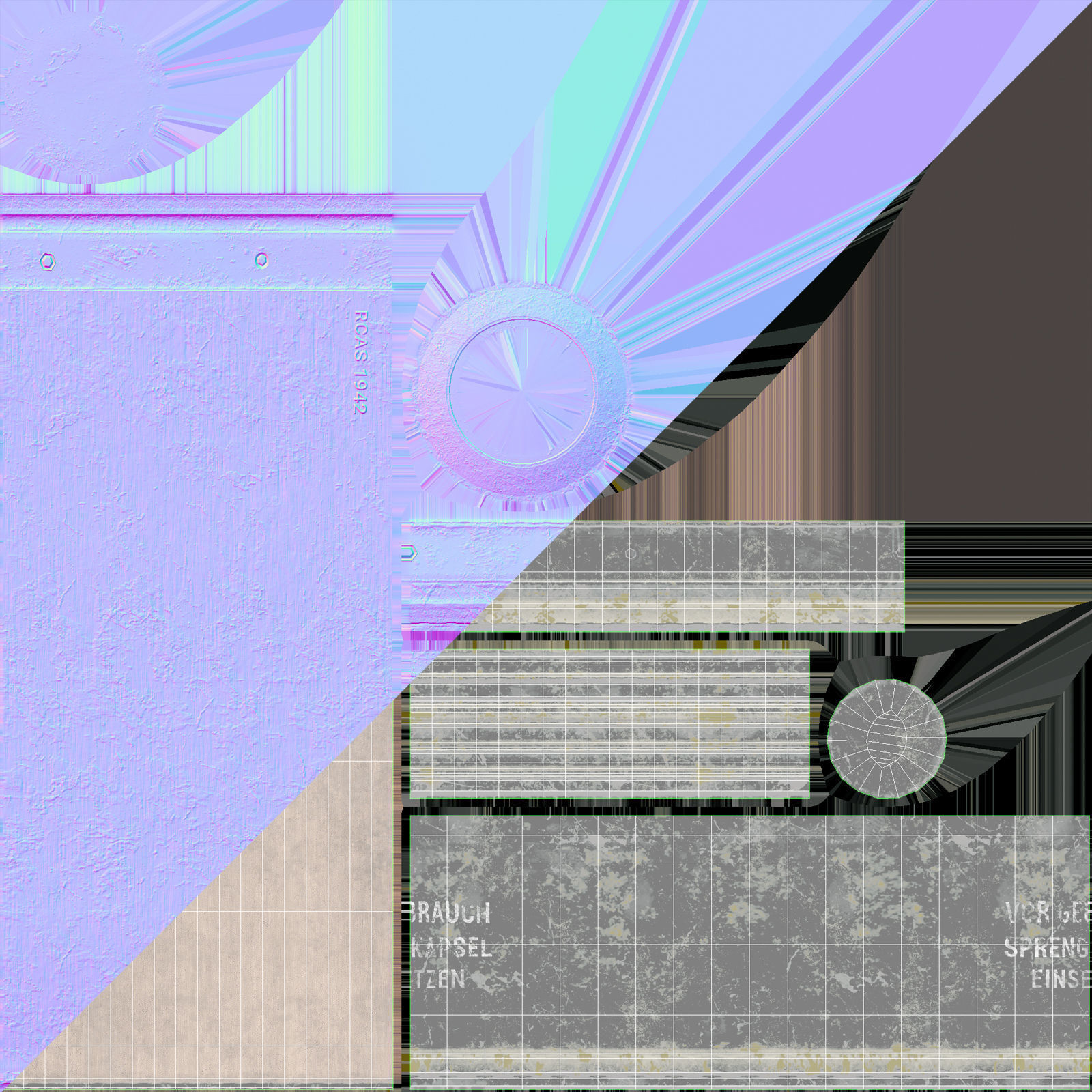 M24 Stielhandgranate Stick Grenade - RC low-poly  Low-poly 3D model_14