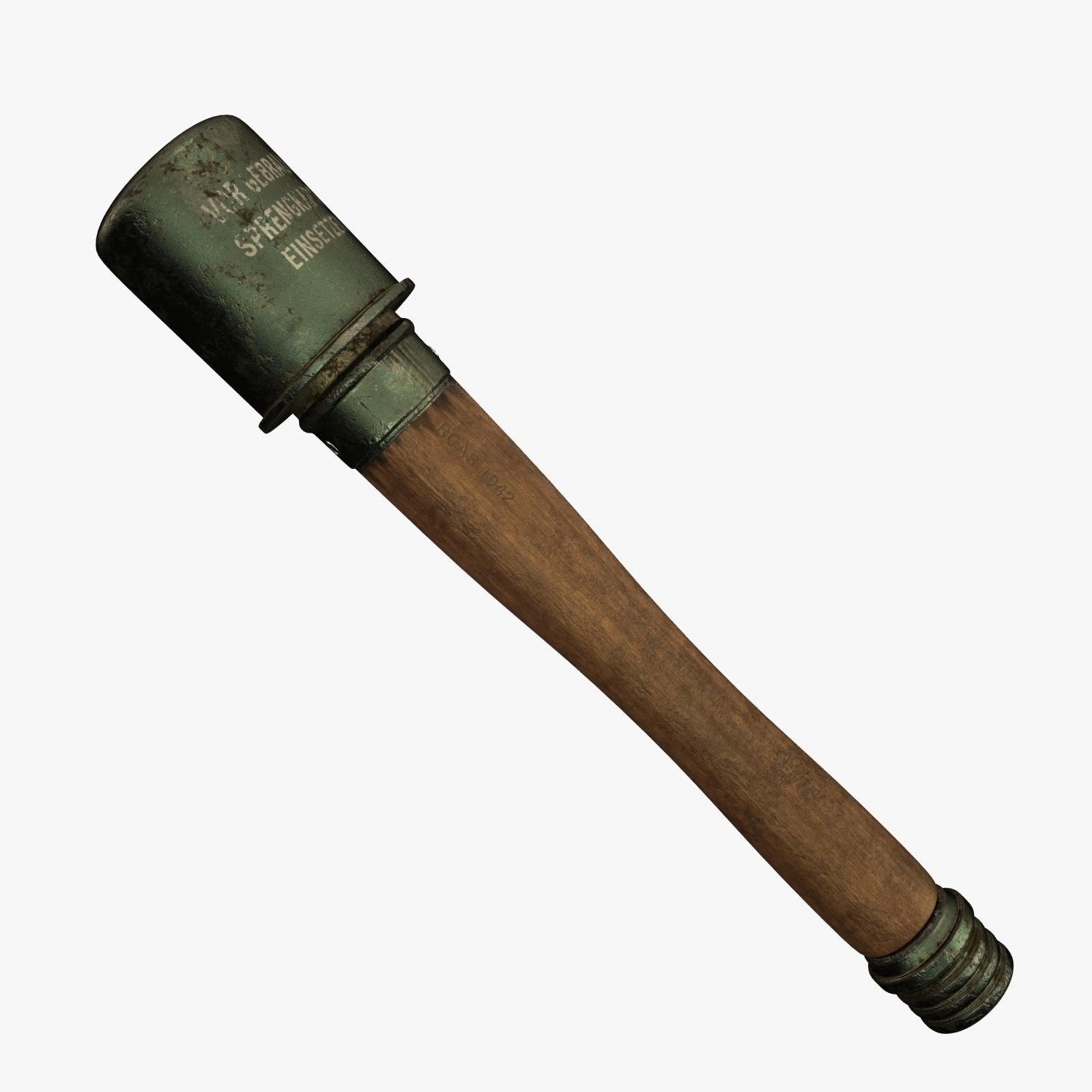 M24 Stielhandgranate Stick Grenade - RC low-poly  Low-poly 3D model_7