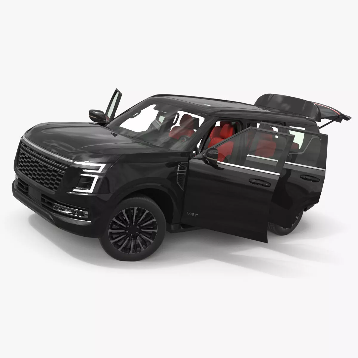 High-Spec Urban SUV with Contrast Finish Black Rigged 3D model