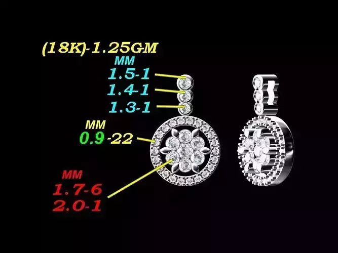 P-4-2 diamond earring measurements