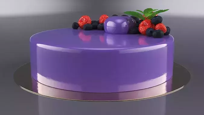 Cardboard Transport Box with Fruit Cake 3D model 5