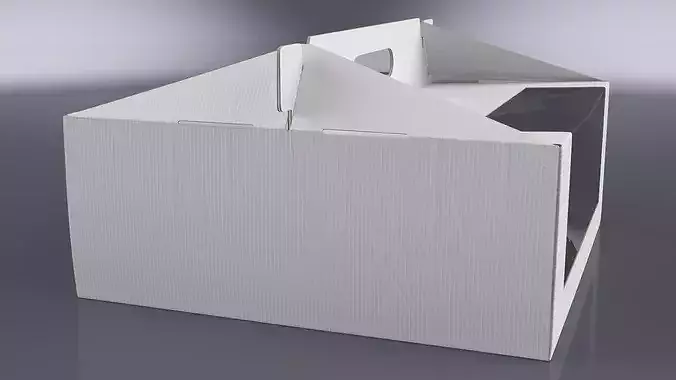 Cardboard Transport Box with Fruit Cake 3D model 4