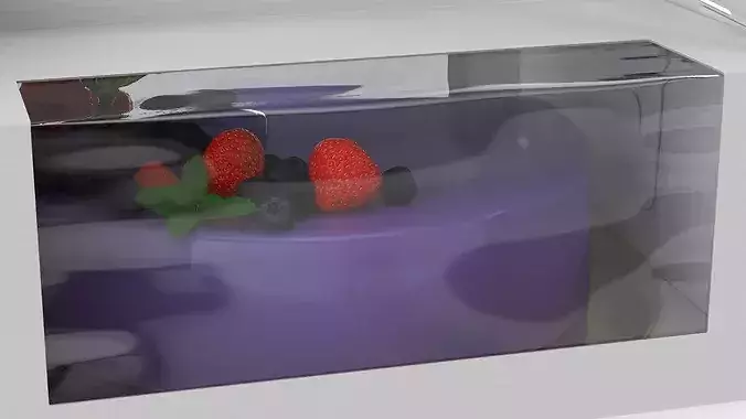 Cardboard Transport Box with Fruit Cake 3D model 7