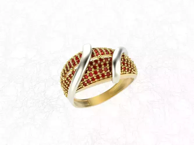 Fantasy Ring With Stone 3D print model