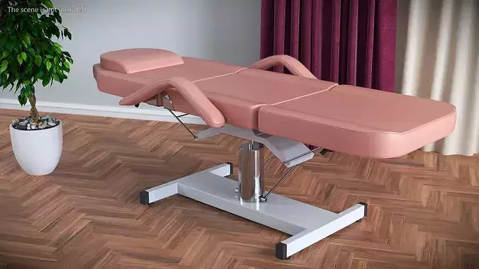 Electric Beauty Treatment Bed Pink 3D model 2