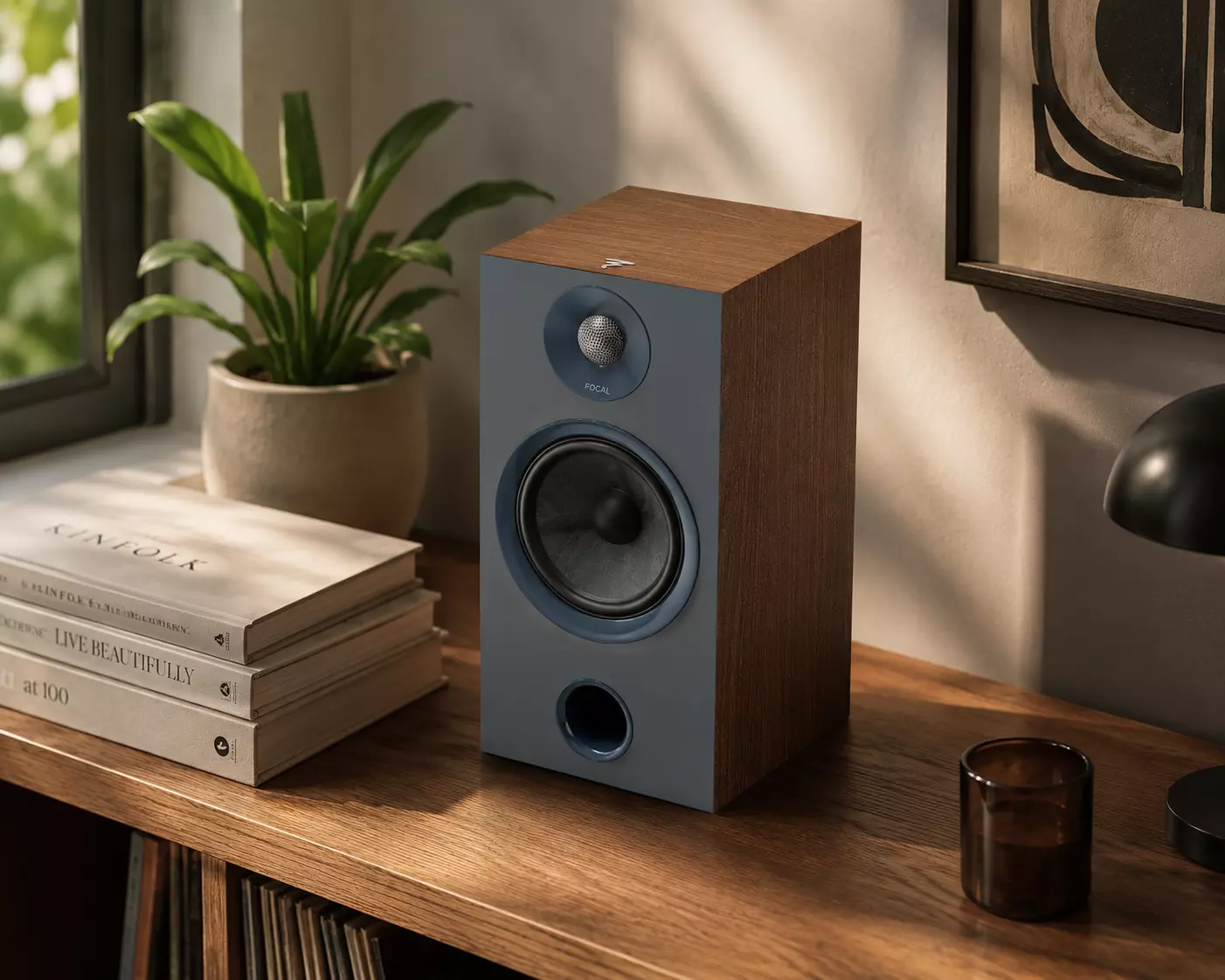 Premium Wooden Bookshelf Speaker 3D model