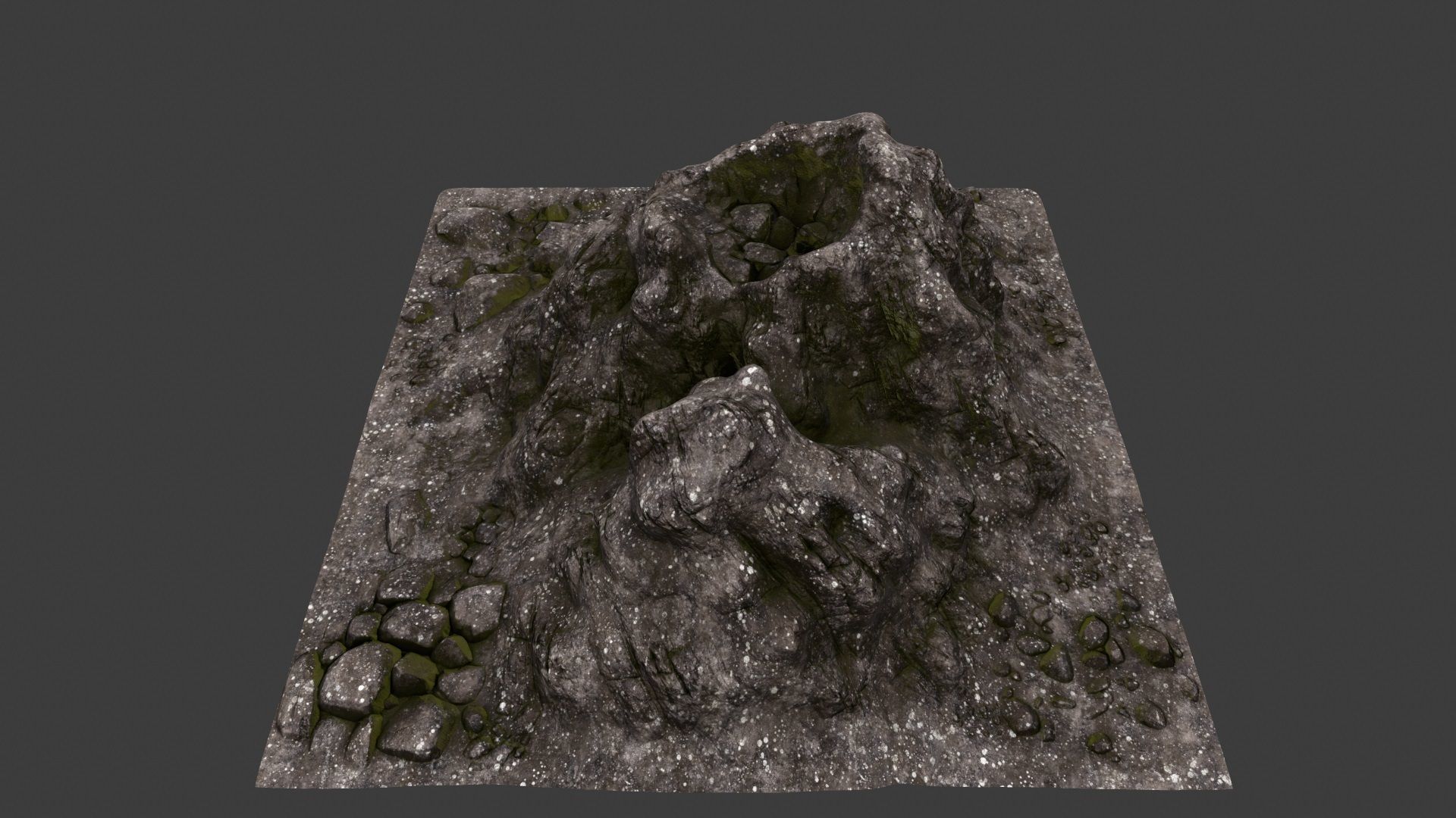 Rock mountain with rocks 3D model_12