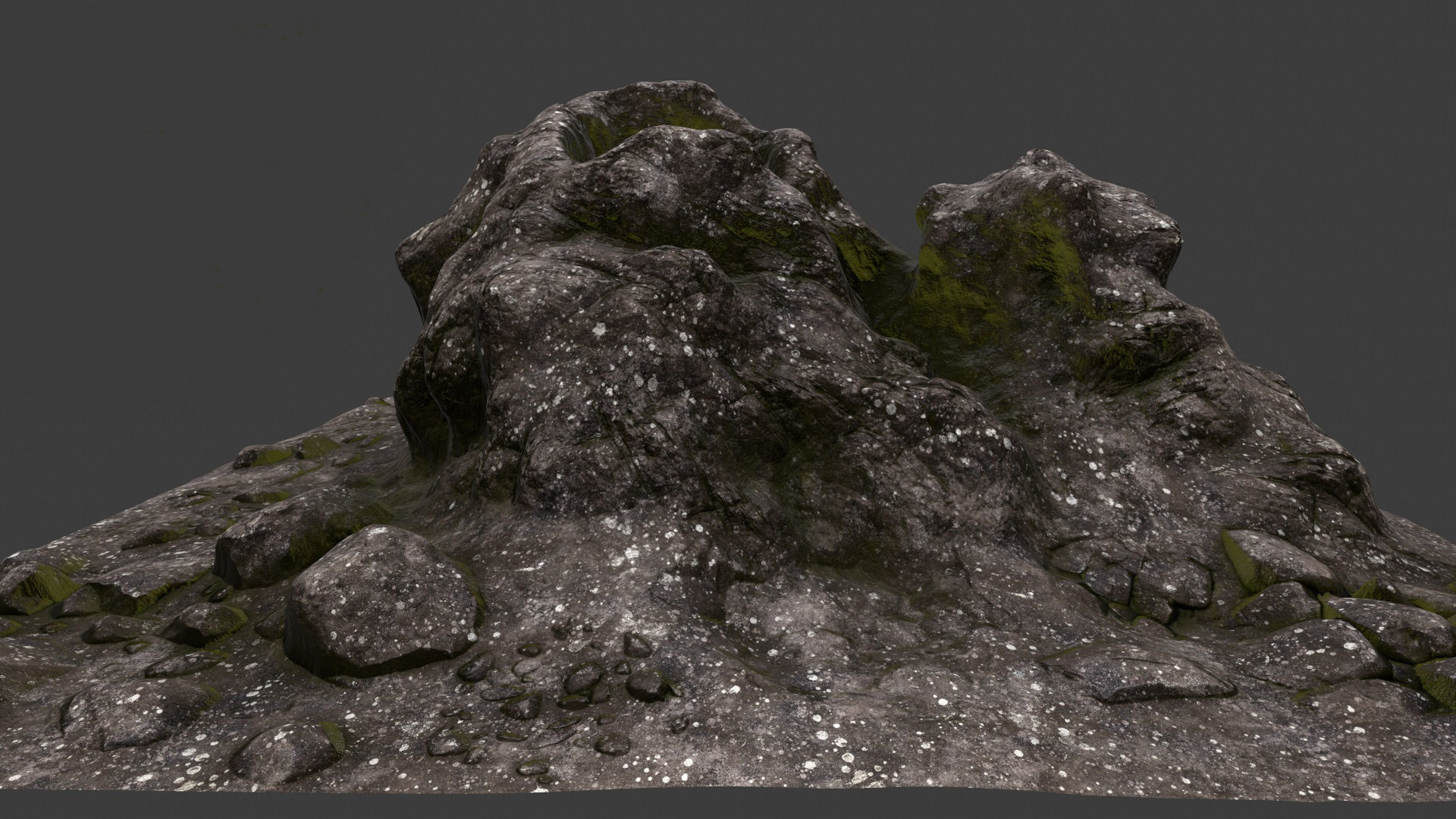 Rock mountain with rocks 3D model_3