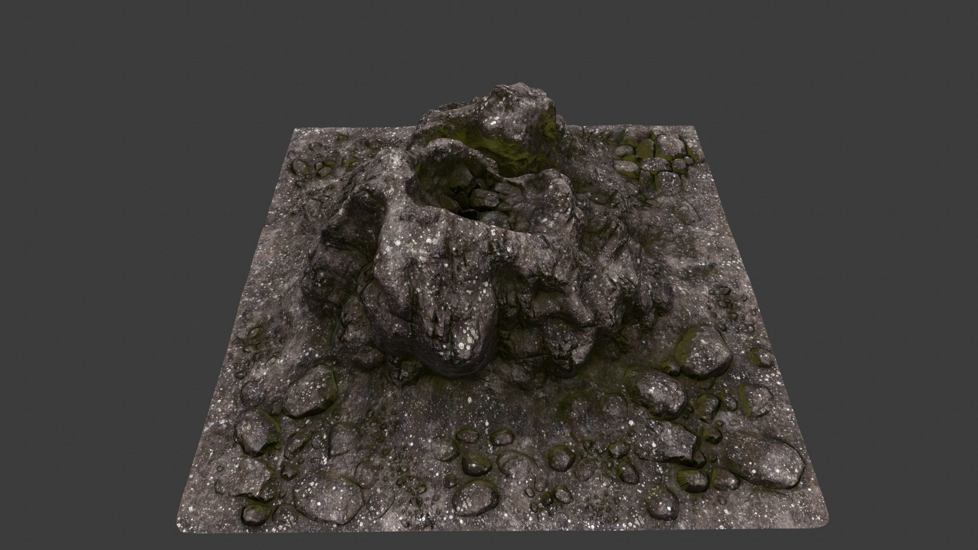 Rock mountain with rocks 3D model_10