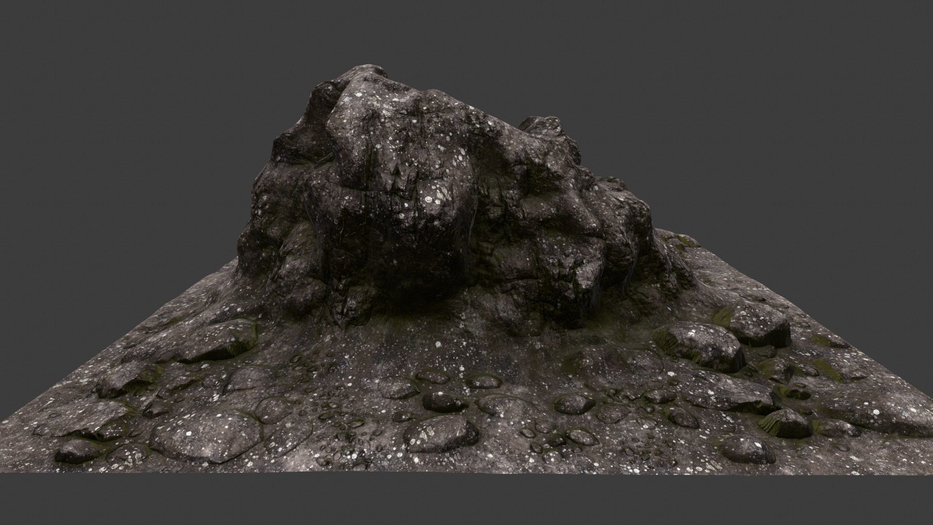 Rock mountain with rocks 3D model_5