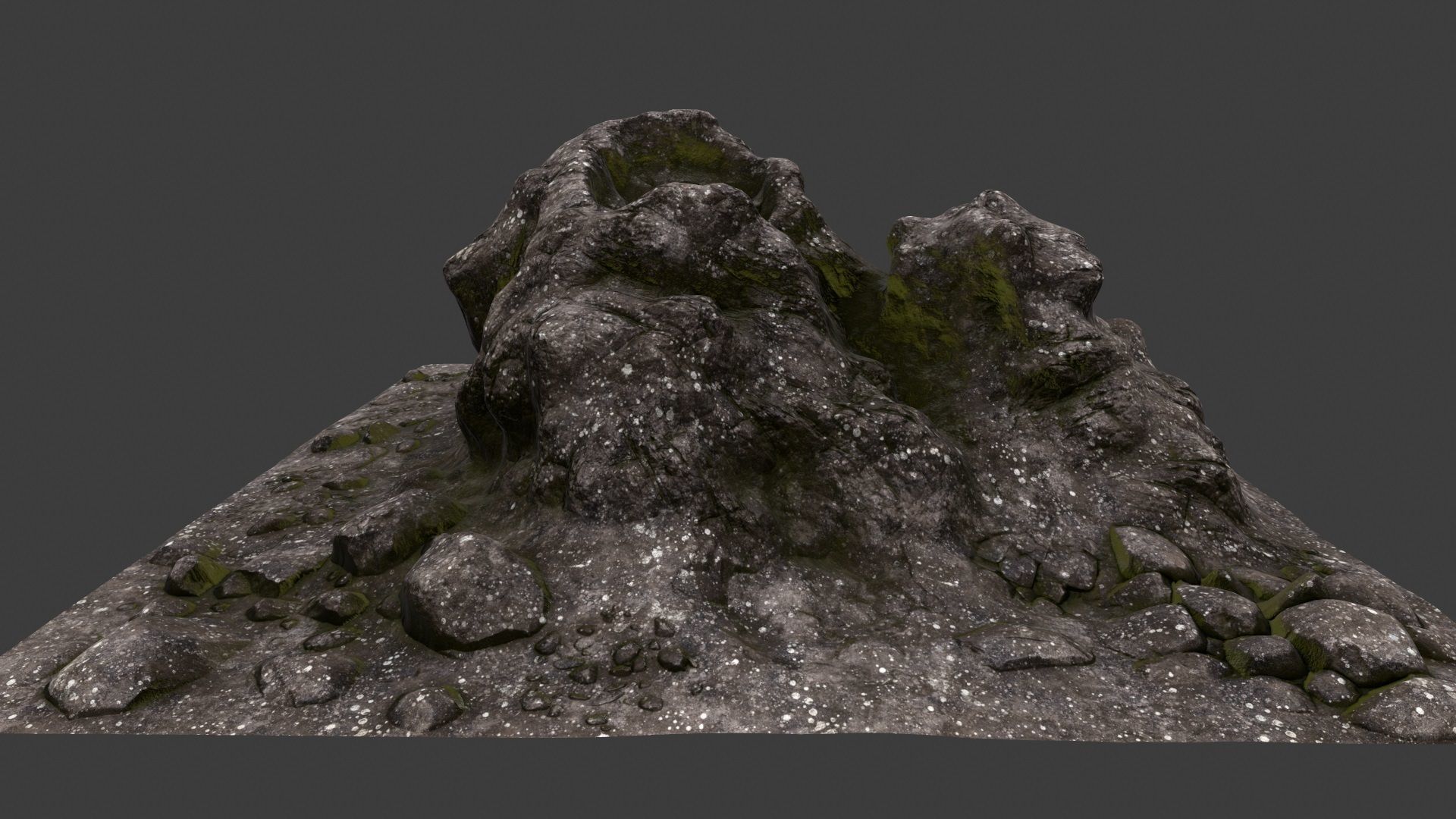 Rock mountain with rocks 3D model_1