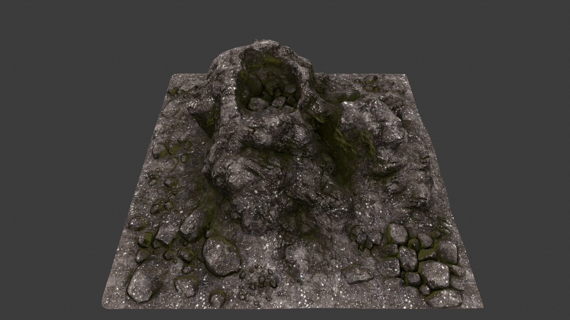 Rock mountain with rocks 3D model_9