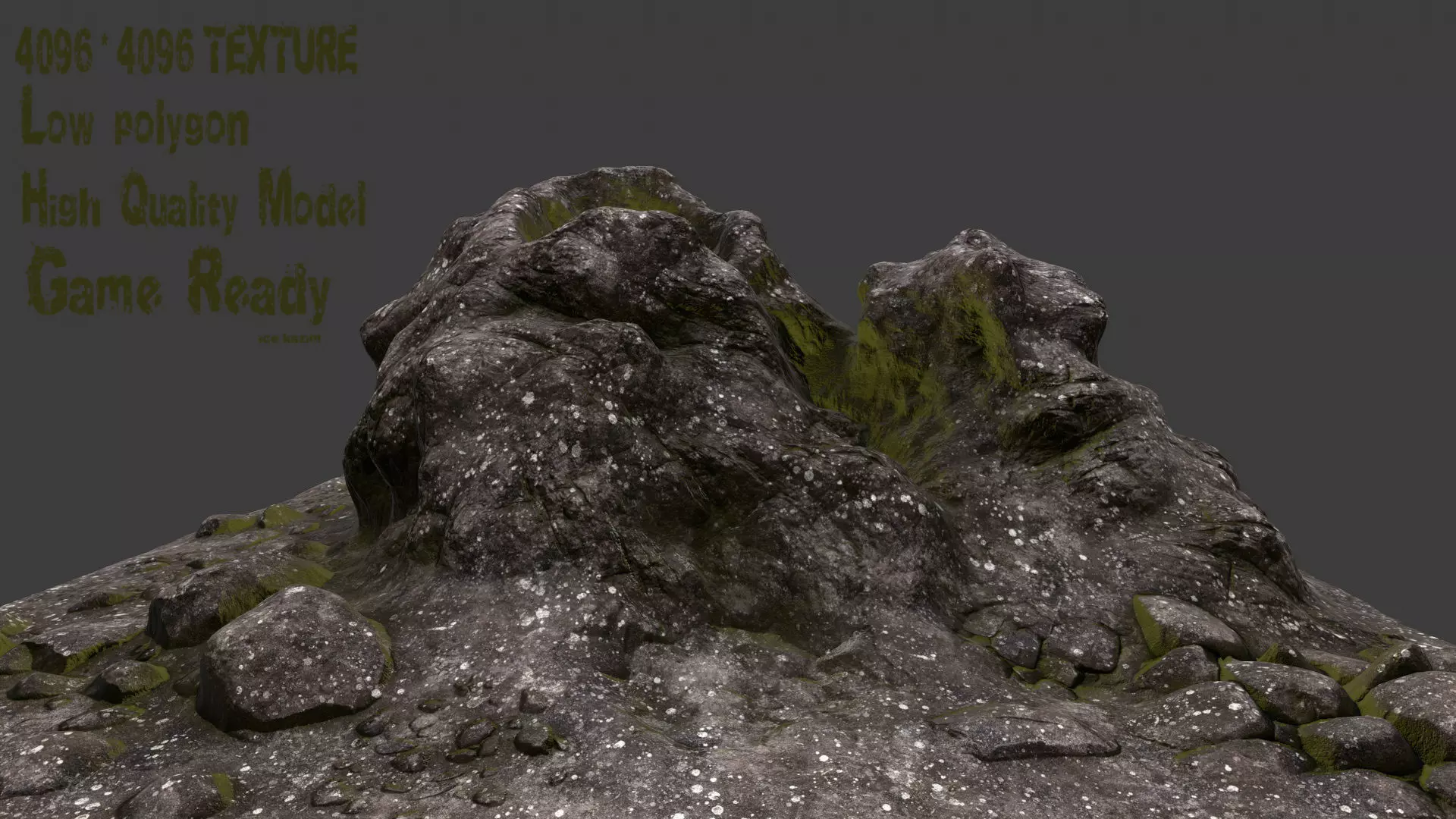 Rock mountain with rocks 3D model_0