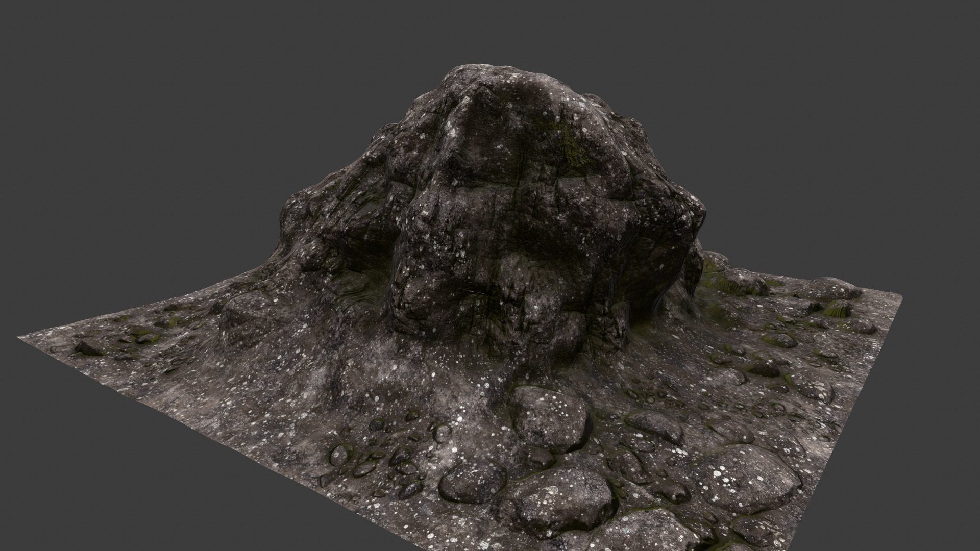 Rock mountain with rocks 3D model_2