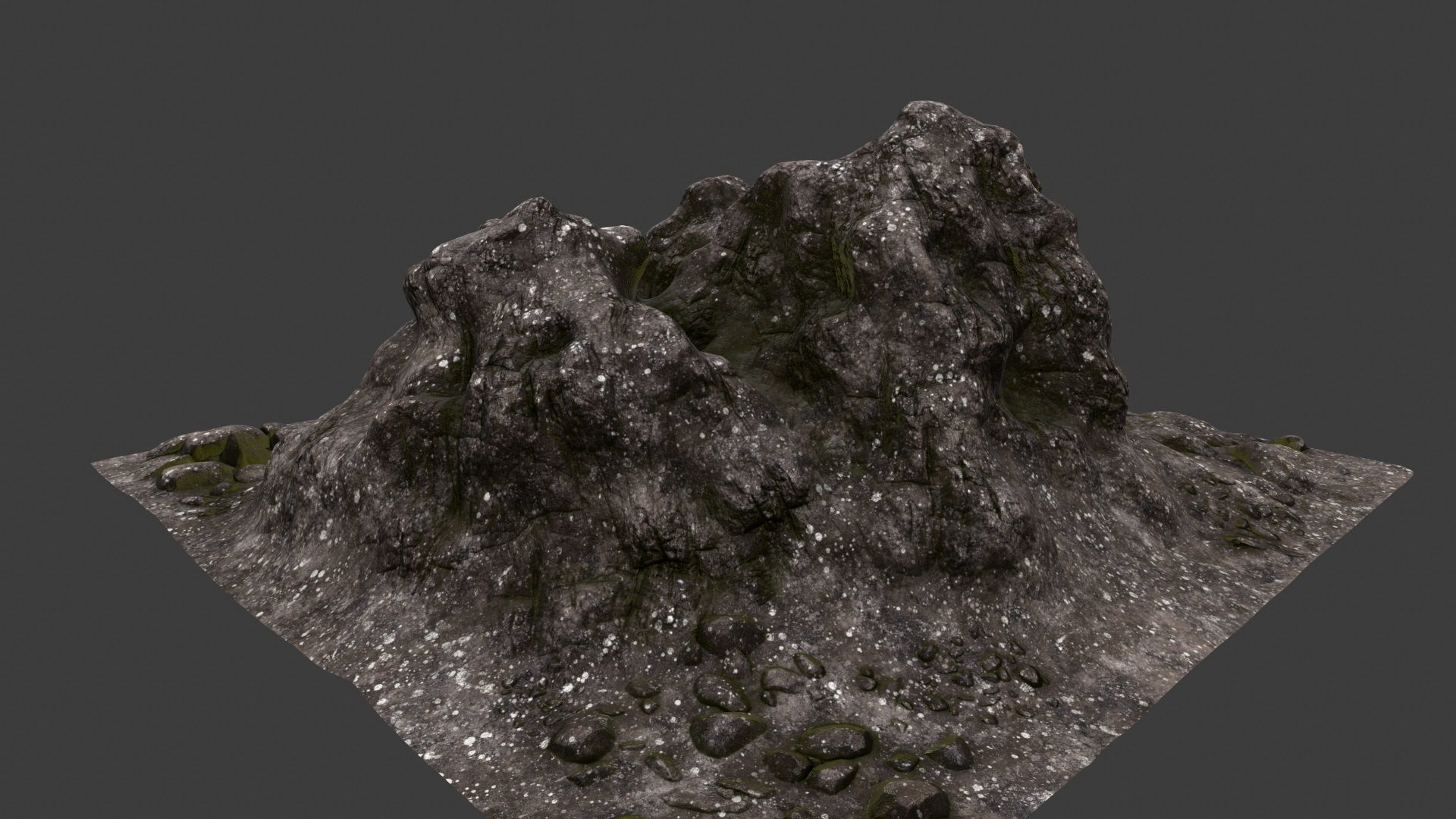 Rock mountain with rocks 3D model_11