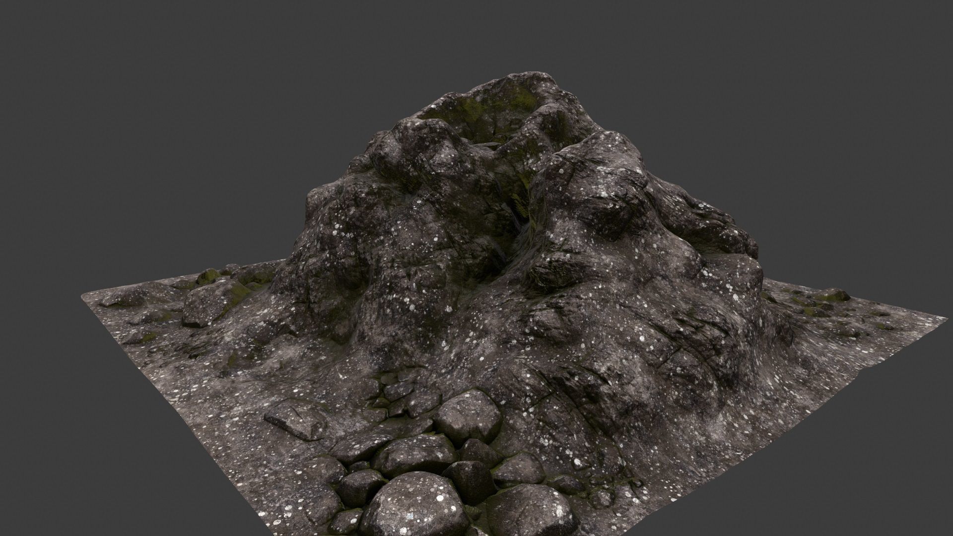 Rock mountain with rocks 3D model_7