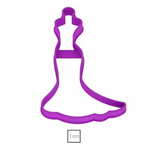 Dress with train cookie cutter for professional