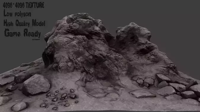 Rock mountain with rocks on top