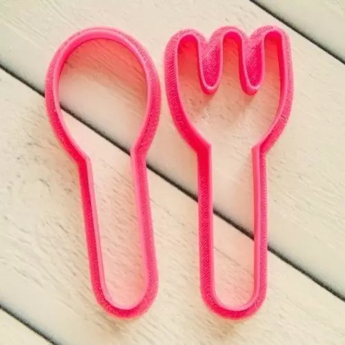 Spoon and fork cookie cutter for professional Free 3D print model