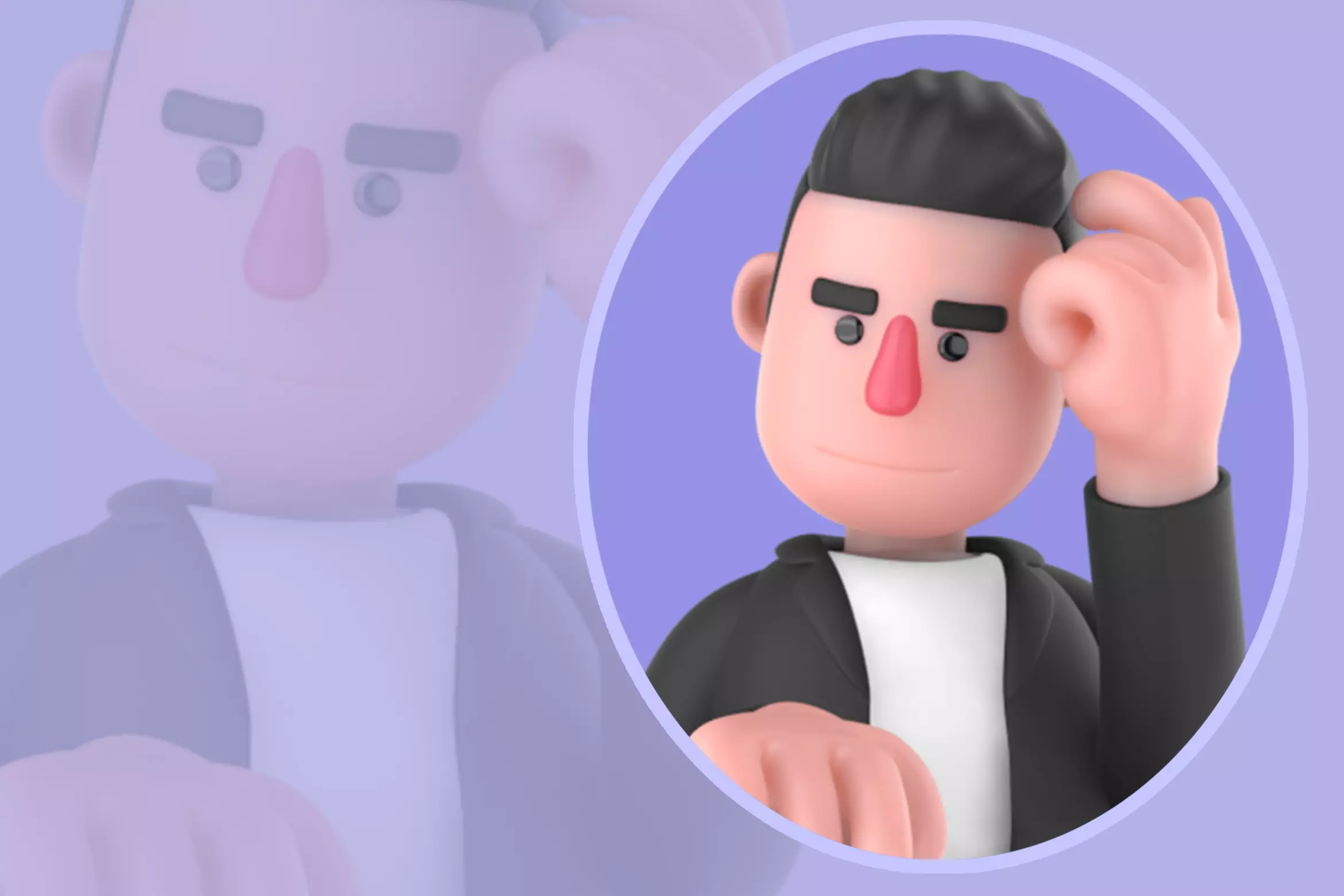 Stylized 3D Musician Character - Relaxed Listening Pose 3D model