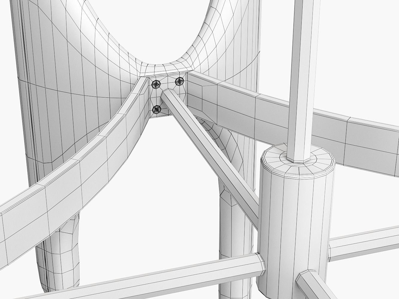 Bleached Ash and Onyx Chandelier 3D model_11