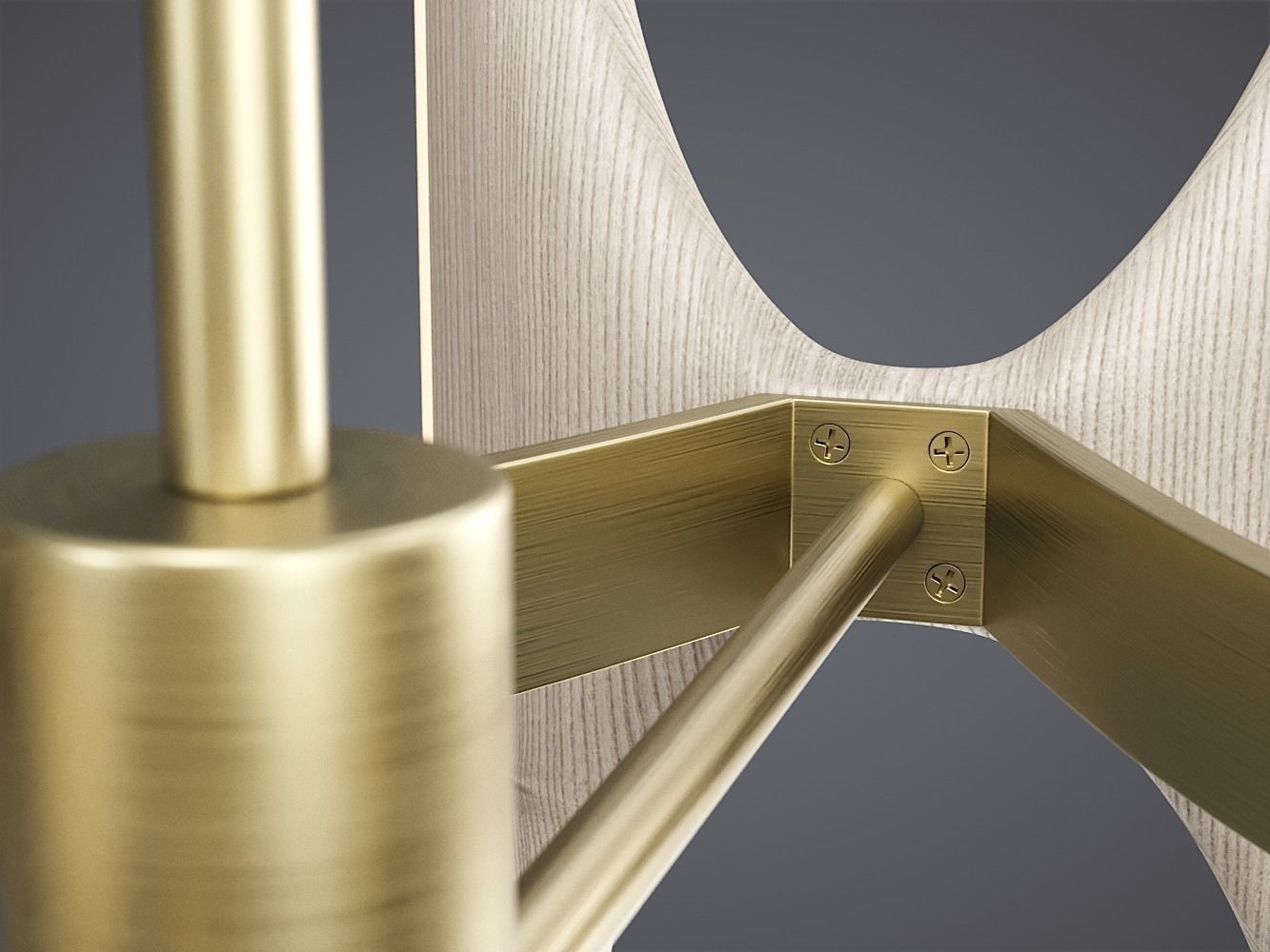 Bleached Ash and Onyx Chandelier 3D model_4