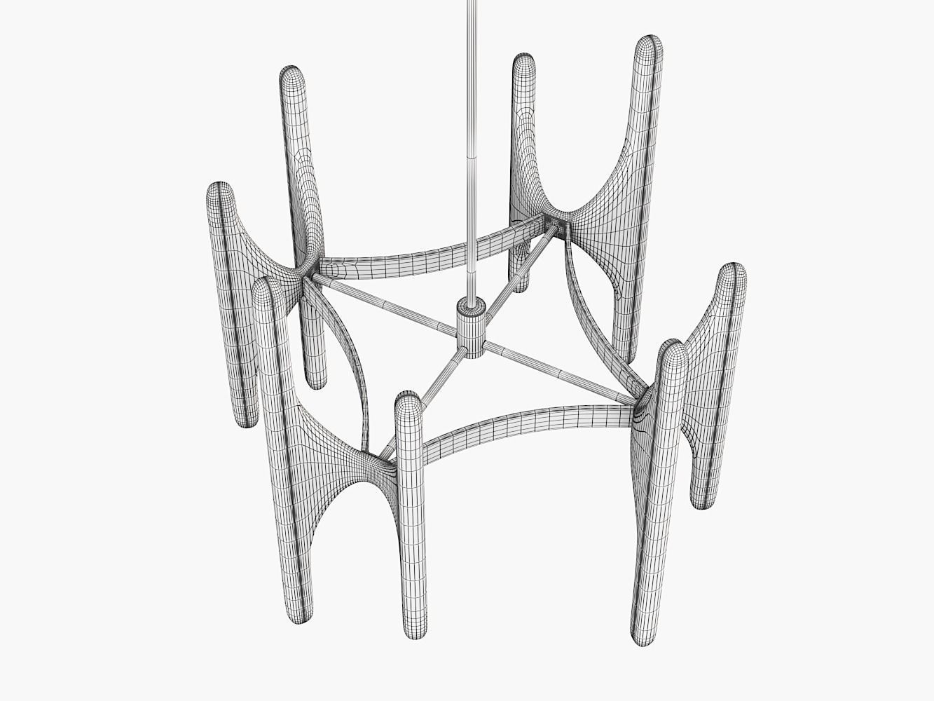 Bleached Ash and Onyx Chandelier 3D model_8