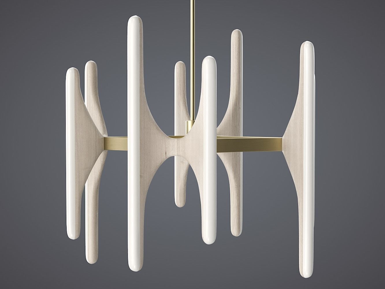 Bleached Ash and Onyx Chandelier 3D model_1