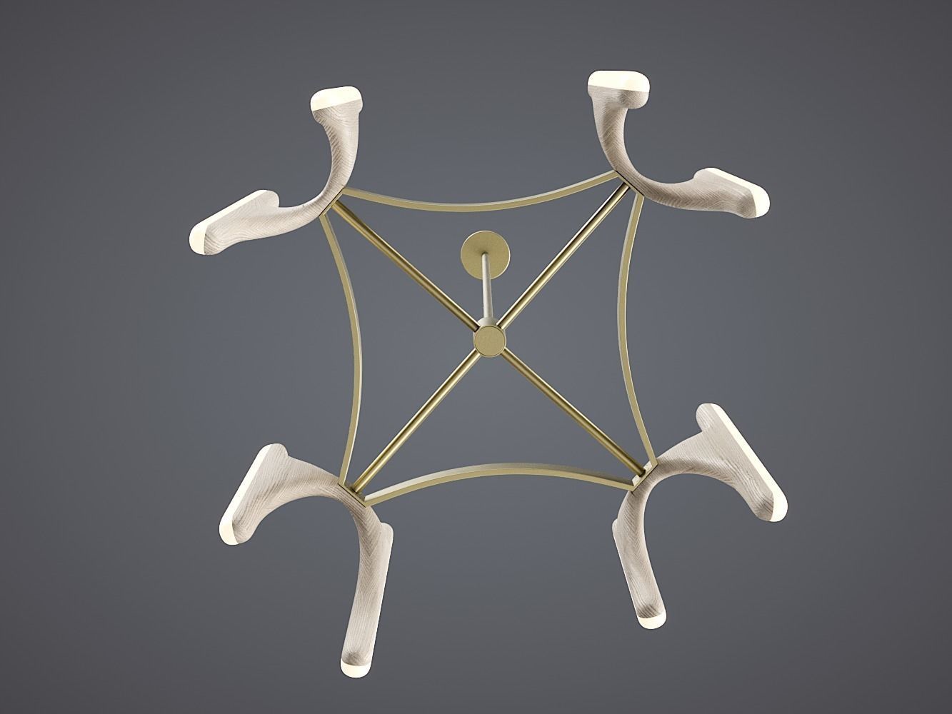 Bleached Ash and Onyx Chandelier 3D model_3