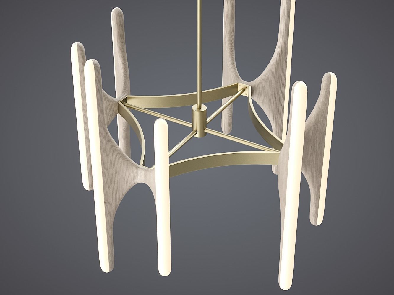 Bleached Ash and Onyx Chandelier 3D model_5