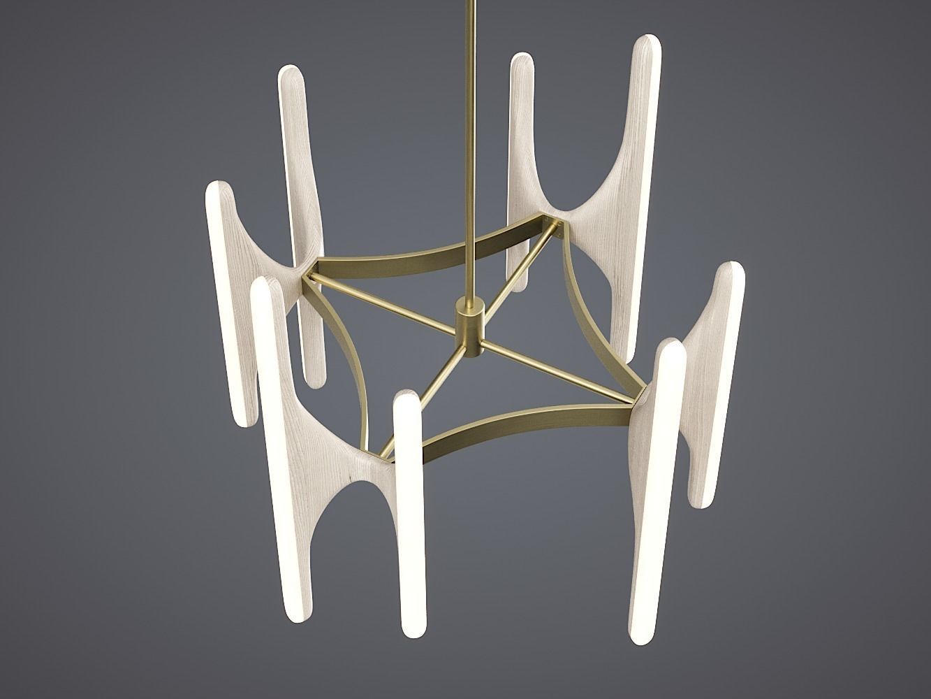 Bleached Ash and Onyx Chandelier 3D model_7