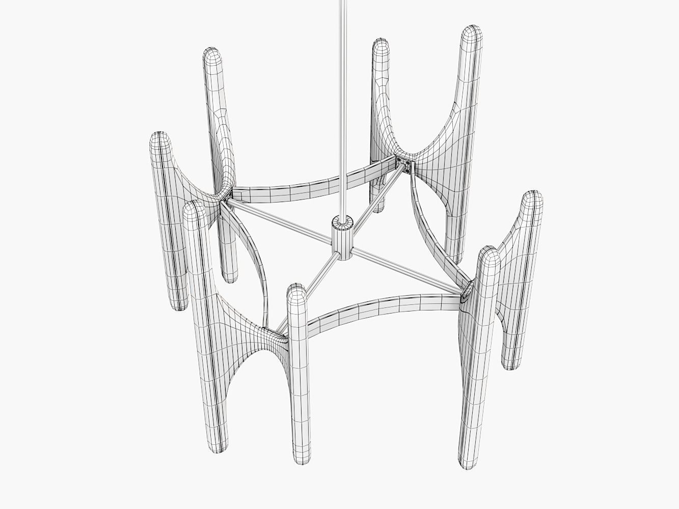Bleached Ash and Onyx Chandelier 3D model_9