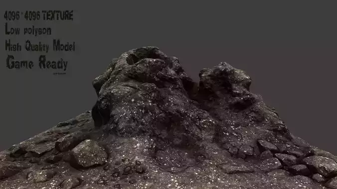 Rock mountain with rocks