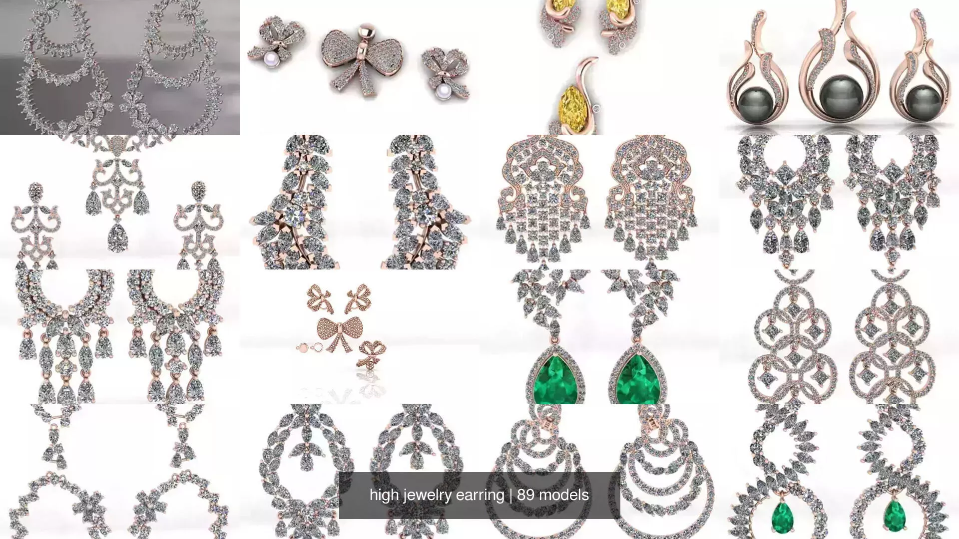 high jewelry earring 3D Model Pack